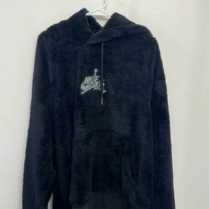 New Nike XL Black Sherpa Hoodie with Tags.